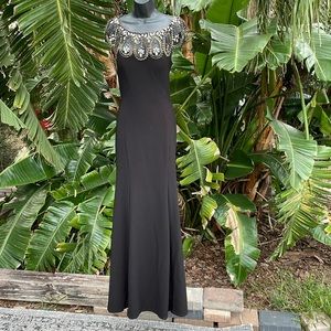 Xscape jeweled, trumpet gown